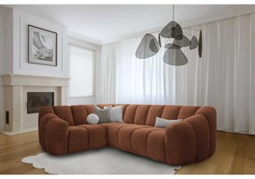 Terrakotta színű sarokkanapé (bal oldali-L alakú) Shell – Miuform