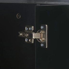 magasfényű fekete szerelt fa tálalószekrény 71x35x80 cm