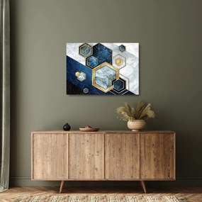 Kép - Márvány hatszögek (üvegen) (70x50 cm)