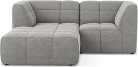 Szürke buklé sarokkanapé (bal oldali-heverő résszel) Aloha – Makamii