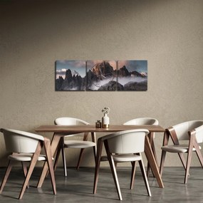 Kép - A ködben rejtett olasz dolomitok (órával) (90x30 cm)
