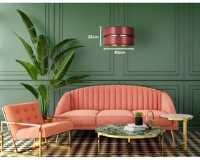 Duolla - Csillár zsinóron DUO 1xE27/15W/230V átm. 40 cm Burgundi/arany