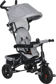 HOMCOM 6 az 1-ben háromkerekű, kormánnyal, eltávolítható napernyővel, egyensúlyozó kerékpár 5 pontos biztonsági övvel, kosárral, pohártartóval, 1-5 év