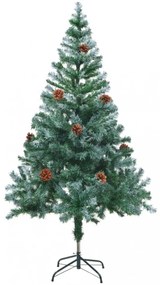 műfenyő műzúzmarával és fenyőtobozokkal 150 cm