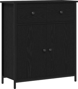 vidaXL Széf fiókkal Fekete tölgy 70 x 30 x 80 cm Faanyag