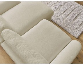 Bézs buklé sarokkanapé (jobb oldali-heverő résszel) Leonore – Bobochic Paris