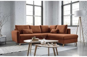 Scandic Lagom L narancssárga kinyitható kanapé, jobb oldalas - Miuform