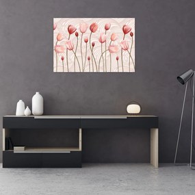 Kép - rózsaszín tulipán (90x60 cm)