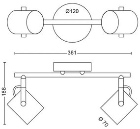 Philips 50662/14/P0 - BYRE LED spotlámpa 2x4,3W 230V 2200/2500/2700K