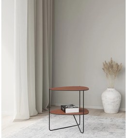 Konyakbarna fém dohányzóasztal 37x44 cm Curve Double Bull – LIND DNA