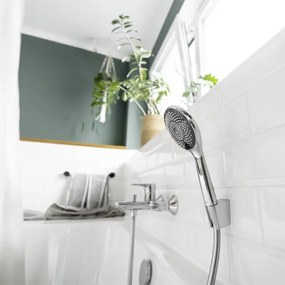 WENKO 23993100 - Zuhanyfej víztakarékos rendszer 11x11 cm fényes króm/fehér/szürke