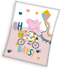 Peppa malac Happy Days coral fleece polár takaró 130x170cm