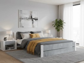 IKAROS DOUBLE ágy 160 x 200 cm, beton/fehér Ágyrács: Lamellás ágyrács, Matrac: Sommera 18 cm matrac