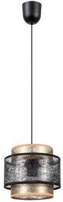 Csillár zsinóron GABI 1xE27/60W/230V arany/fekete átm. 20 cm