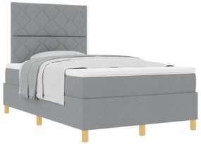 Box Spring Ágy Matrac Világosszürke 120x200 cm Szövet