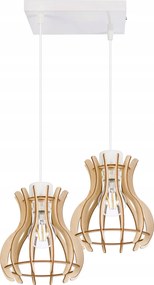 Mennyezeti lámpa függeszték túlnyúlás Loft fa 2x E27