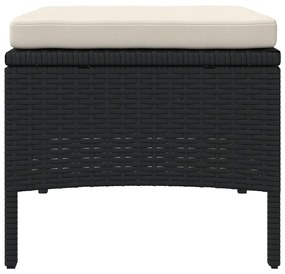 2 személyes fekete polyrattan kerti kanapé asztallal/székkel