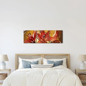 Kép a liliomvirágokról (órával) (90x30 cm)