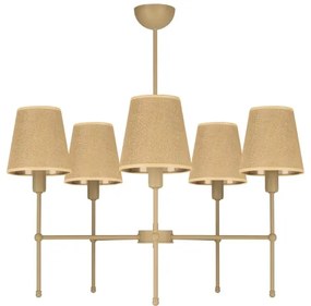 Rúdon szerelt MADELA csillár, 5 x E14 foglalat, max. 40 W, 230 V, juta, bézs