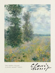 Festmény reprodukció The Poppy Fields - Claude Monet, (30 x 40 cm)