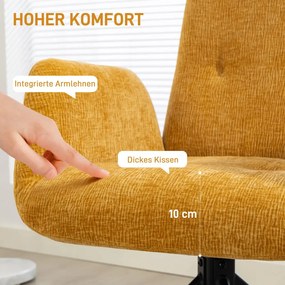 HOMCOM Kárpitozott fotel, kiegészítő fotel, modern dizájn, 60 x 61 x 88 cm, sárga
