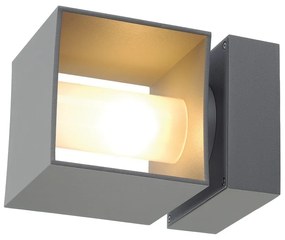 Kültéri Fali lámpa, forgatható, szürke, G9, SLV Square Turn 1000335