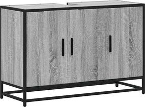 vidaXL szürke sonoma szerelt fa fürdőszobai mosdószekrény 90x33x60 cm