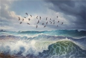 Flizelin tapéta falra Prémium tengeri hullámok 104x70 ragasztó