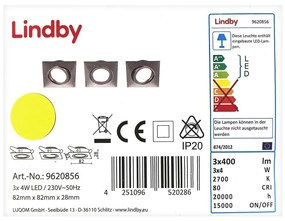 Lindby Lindby - KÉSZLET 3x LED Beépíthető lámpa ANDREJ LED/4W/230V LW1475