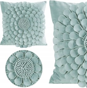 Dekorációs párnahuzat Jancsi 45x45 cm Virág 3D Menta Ajándék