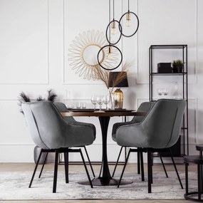 Szürke Bársony Forgó ÉtkezőszékLUNA