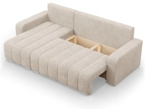 Modena sarokkanapé, szövet anyag, univerzális oldal, bézs