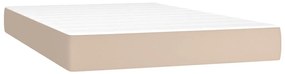 cappuccino színű műbőr rugós ágy matraccal 120 x 200 cm