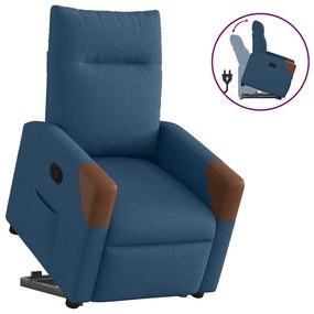 kék szövet felállást segítő dönthető fotel
