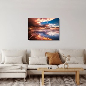 Üveg kép - Esti strand (70x50 cm)