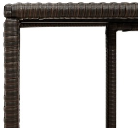2 db barna polyrattan tárolópolc