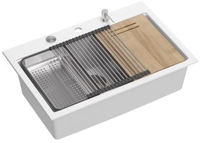 gránit mosogató MARC 110 WORKSTATION White