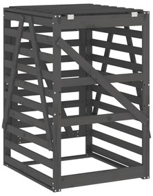 szürke tömör fenyőfa szemeteskuka tároló 84x90x128,5 cm