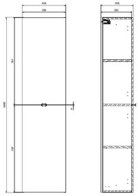 Cersanit S598-049-DSM - MALIKA fali fürdőszobai szekrény 160x40 cm tölgy