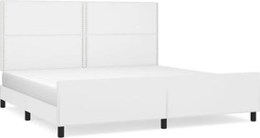 vidaXL fehér műbőr ágykeret fejtámlával 200x200 cm