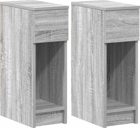 vidaXL éjjeliszekrények fiókos 2 db szürke sonoma 20 x 36 x 60 cm
