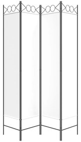 4 paneles fehér szövet térelválasztó 160x200 cm