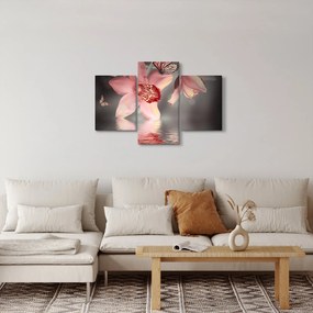 Kép - Virágok és pillangó (90x60 cm)