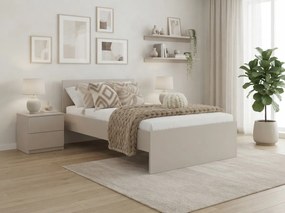 Ágy ELISA 90 x 200 cm, kasmír bézs Ágyrács: Léces ágyrács, Matrac: Deluxe 10 cm matrac