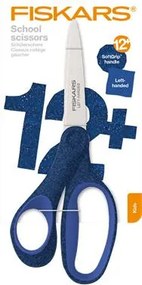 Olló, iskolai, 18 cm, balkezes, FISKARS, csillámos kék (IF1067862)