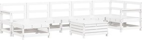 vidaXL 8 részes fehér tömör fenyőfa kerti kanapészett