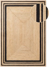 Fekete-natúr színű kétoldalas-kézi szövésű juta szőnyeg 120x170 cm Jutta – Hanse Home