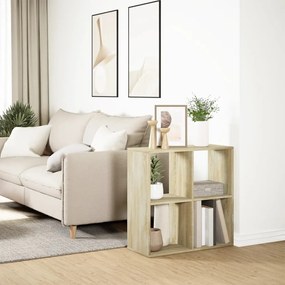 sonoma tölgy szerelt fa elválasztó könyvespolc 69,5x29x69,5 cm