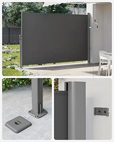 Oldalsó napellenző, kihúzható, 160 x 300 cm, antracit