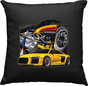 R8 V10 Autós Párna Rajongóknak Fekete